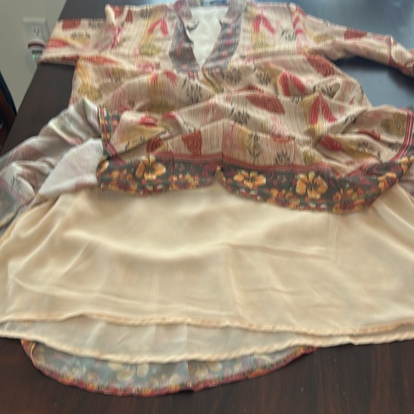 Zara Woman Bohemian Floral Mini Dress 3/4 Bell Sleeve Tunic Style Size M - Picture 12 of 14